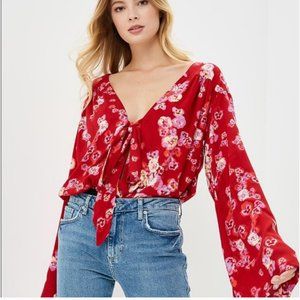 NWT Free People Forties Bodysuit In Floral Print